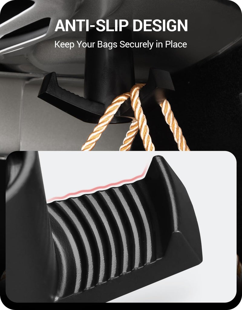 BASENOR 2026 Tesla Model 3 Trunk Grocery Bag Hook Trunk Hook [Proprietary Design] Model 3 Highland Interior Accessories 2017-2026 Black (Standard/Premium/Performance) - Image 5